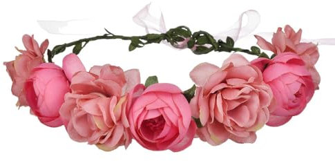 Blumenkrone Stirnband, Blumen Stirnband Hochzeit Haarkranz Krone Verstellbares Blumen Haarband, Rose Stirnband Blumen Stirnband Haarband Frauen Mädchen Blumenkranz Haare für Hochzeit Party