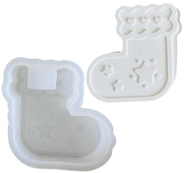 Stampi per candeliere in silicone per calze di Natale per supporto in resina epossidica stampi per supporto in silicone a tema natalizio