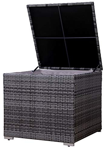 SVITA Auflagenbox Polyrattan Gartenbox Erweiterung Box Lugano California Grau