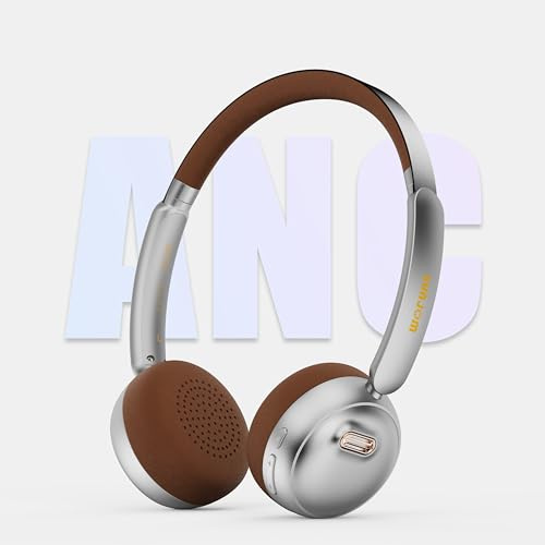 SUNJOM Sirius Casque Supra-Auriculaire Anti Bruit, Bluetooth, 70 h d'autonomie, ANC/ENC, sans Fil, Rétro, Hybride, Léger, avec Microphone Intégré, pour Enfants, étudiants, Salle de Sport (Noir)