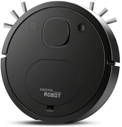 Robot aspirador y trapeador robot 3 en 1, navegación inteligente, ultradelgado y silencioso, adecuado para películas de animales, autonomía de 100 minutos, muy adecuado para suelos duros(Negro)