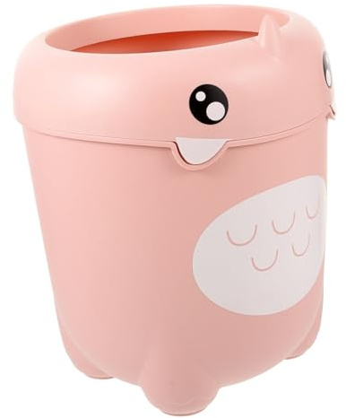 Cabilock Poubelle Chambre Garçon Fille sans Couvercle Design Dinosaure Rose Corbeille Plastique Créative pour Déchets et Papier Bureau Garçon Fille et Chambre Ado