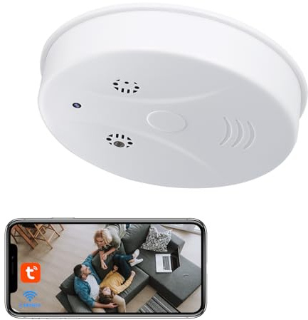 eovas Hidden Camera WiFi Smoke Detector 1080P HD Wireless Mini Cameras Small Nanny Cam with Motion Detection, Night Vision, Indoor Security Camera for Home