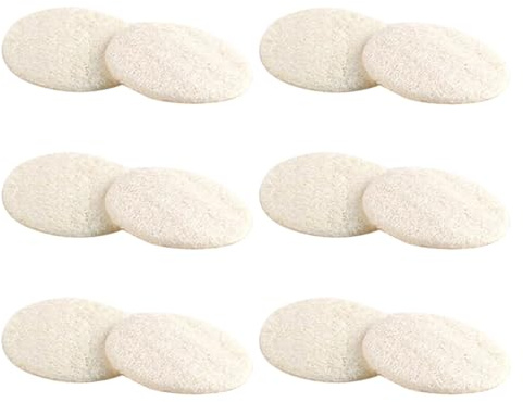 MUCKLILY 12 Stück Natürliche Wiederverwendbare Loofah Gesichts pads Sanftes Peeling und Make up entferner Weiche Hautfreundliche Gesichts schwämme für Tiefe Reinigung und Sanftes