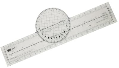 lopituwe Präzisionslineal für Luftfahrtprofis: Drehbarer Azimutplotter mit 8 Funktionen, Flugsektoren und Terminalbereichsskalen. Drehbarer Plotter Lineal.