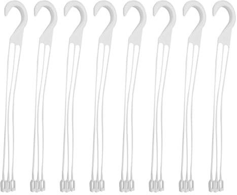 UPKOCH Crochets Suspendus pour Pots de Fleurs, Lot de 10, Plastique Blanc | Chaînes de 20cm, Usage Jardin et Intérieur, Support Flexible pour Jardinières