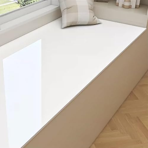 Dailify Pure Colour Bay Window Decor Sticker PVC, Self-adhesive Window Sill Covering Waterproof Film, Peel & Stick Windowsill Replacement Wallpaper(White,300x40cm (9.8x1.3ft))