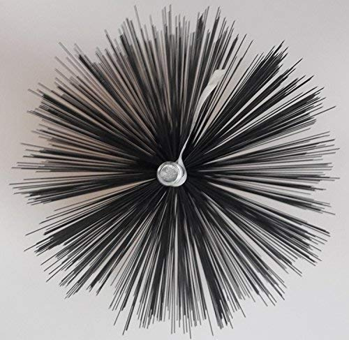 Brosse Cloisonnée Métallique pour Cheminée et Chaudière - Balai de Ramoneur en Fil d'Acier Stable - Goupillon Rond Qualité Professionnelle - 180mm