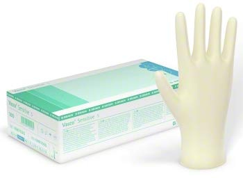 Vasco Sensitive Latex Handschuh Gr. S 1 Karton mit 10 Boxen incl. Versand (S)