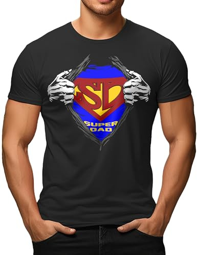 Present till män på fars dag t-shirt för pappa eller blivande pappa, 07 Super D, L