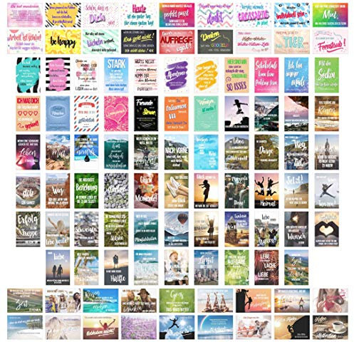 Edition Seidel Set 100 Postkarten Leben & Momente mit Sprüchen - Karten mit Spruch - Geschenk - Dekoidee, Liebe, Freundschaft, Leben, Motivation, Glück, Erfolg Geburtstagskarten, Postcrossing