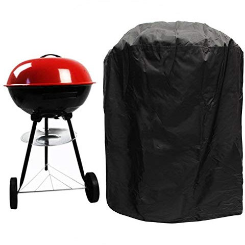 mooderff Grill Abdeckung,Wasserdicht Kugelgrill Abdeckhaub Staubdichte Und Sonnenschutz Grillabdeckung Schutzhuelle Grill Abdeckplane (D 58 77 H cm) (Schwarz)