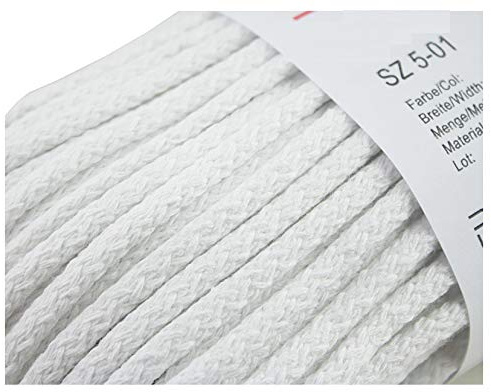 Baumwollkordel Kordel Baumwolle makramee garn 5mm - Baumwollseil Baumwollgarn baumwollschnur kordelband 100% Cotton (weiß)