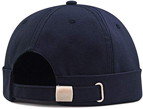 Berretto senza tesa con polsino arrotolato senza visiera, cappello da marinaio per testa grande L/XXL, Navy, XXL/3XL