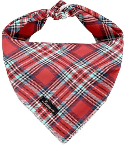 ARING PET Cane Bandana Natale Cane Bandane Cani Ragazzi e Ragazze Cani Foulard Rosso a quadretti Cani Triangolo Bavaglino per Cani di Piccola e Grandi