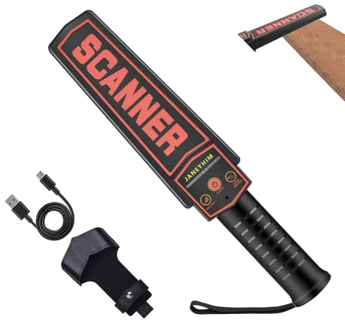 JANEYHIM Handheld Metal Detector Wand Security Scanner,High-Sensitivity Security Wand Metal Detector,Nail Finder,Metal Detector Wand for Woodworking (Built-in Battery, with Charging Line)