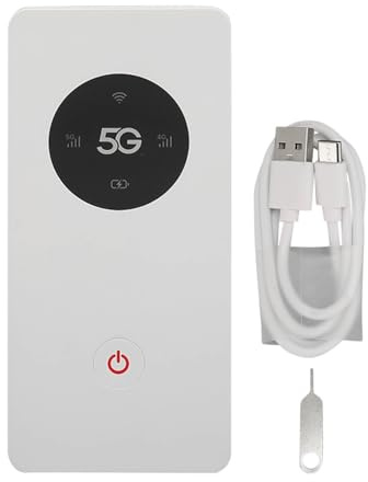 Hotspot Mobile 5G, Point D'accès WiFi Portable de Voyage avec Broche de Câble USB, Emplacement pour Carte SIM, Prise en Charge de 16 Appareils, 8000 mAh.