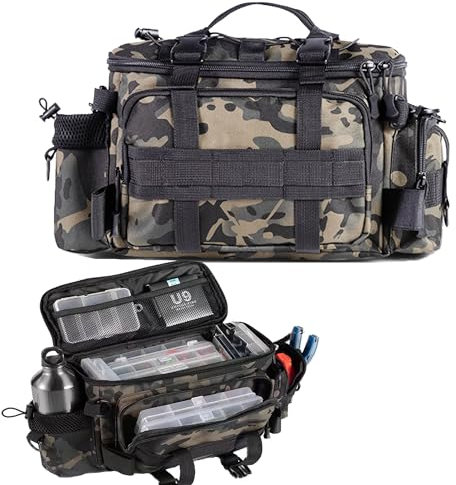 YUEMING Sac de Peche, Stockage de Matériel de Pêche à la Carpe à épaule Unique Grande capacité pour Matériel de Pêche et Rangement de Pinces pour leurres de pêche pour pêche en mer