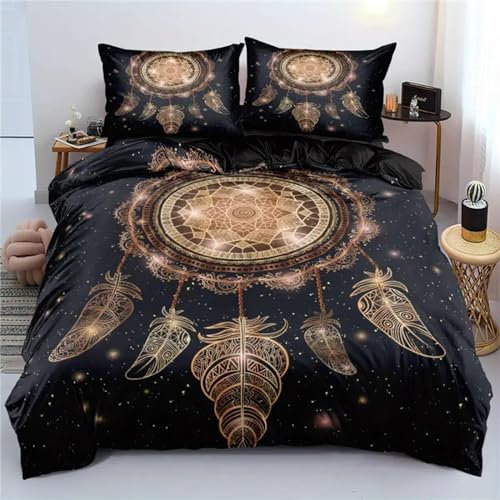 Bettwäsche 135x200 TraumfäNger Muster Weich Bequem Atmungsaktiv Hypoallergen 3D Sommerbettwäsche Bettwäsche Set + 1 Kissenbezug 80x80 cm,Geeignet für Jungen Mädchen Kinder