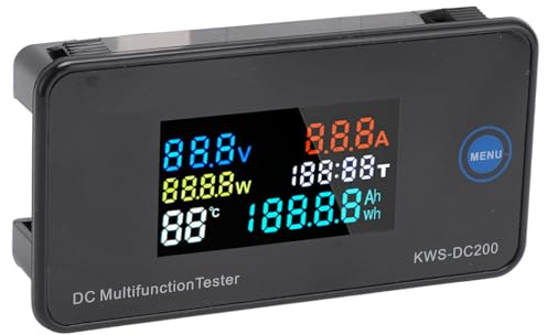 Multimetro Digitale KWS DC200, Misuratore di Potenza, Tensione, Voltmetro, Amperometro, Carico, Supporto per Rilevamento di Tempi, Temperatura, capacità, capacità, ecc.