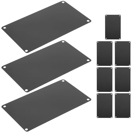 STOBOK Aluminium Türschilder Schwarz zum Gravieren und Bedrucken für Fotrahmen und Bürotür Leere Namensschilder im 10 Stück-pack