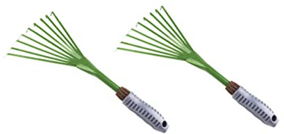 BESPORTBLE 2st Gartenrechen Unkrautbrenner Eisen Rechen Mit Neun Zähnen Rostfreier Stahl