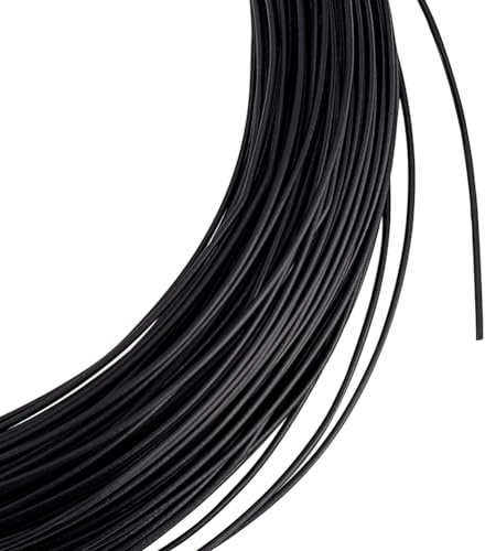 OLYCRAFT 50m Millinery Wire 1mm Black PVC Covered Floral Wire for DIY Craft | Flexible Bendable Iron Core, Durable PVC Coating, Rust-Resistant Reusable, for Hat Brims Handmade Flowers Sewing Accessories
