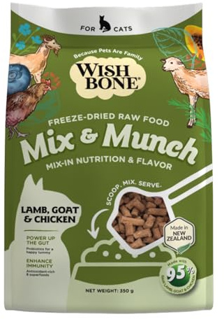 Wishbone Mix & Munch Raw Freeze-Dried Grain-Free Lamb, Goat and Chicken for Cats