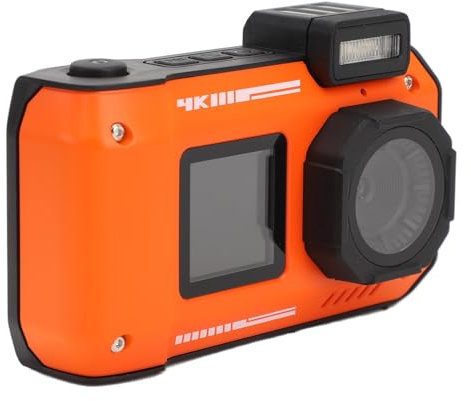 Caméra sous-Marine 4K 65MP, Appareil Photo Numérique sous-Marin étanche de 33 Pieds, Caméra étanche à Double écran avec Mise au Point Automatique avec Batterie Longue Durée