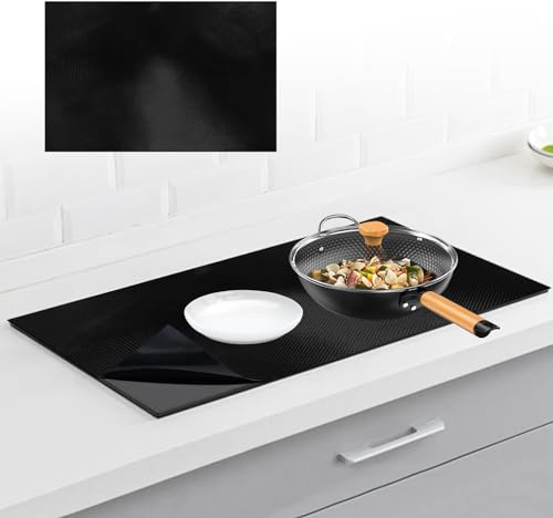 OMJMYY 52 x 80 cm stor induktion skyddsmatta silikon induktionshäll skyddsmatta induktionskokare silikonmatta induktion spisskyddsmatta värmeisolerad dyna för induktionsspis, rektangulär (magnetisk)
