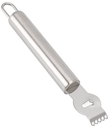 Grattugia per Scorza di Limone, Strumento in Acciaio Inossidabile per Sbucciare la Frutta, Presa Facile da (SILVER)
