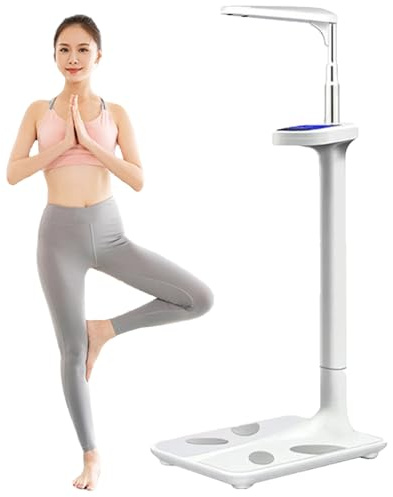 Bilancia per medici, analizzatore di grasso corporeo ad ultrasuoni con portata di 440 libbre, con istruzioni vocali, con display LCD, per la misurazione di peso/altezza/valore di obesità/BMI,Bluetooth
