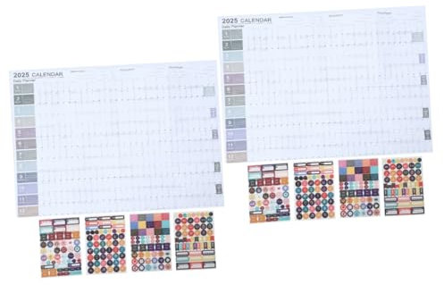 2 Sätze Wandkalender 2025 Zum Aufhängen Großer Wandkalender Planungskalender Planer Zum Aufhängen An Der Wand Jährlicher Kalenderplan Büroterminkalender Wandplaner Papier Lurrose