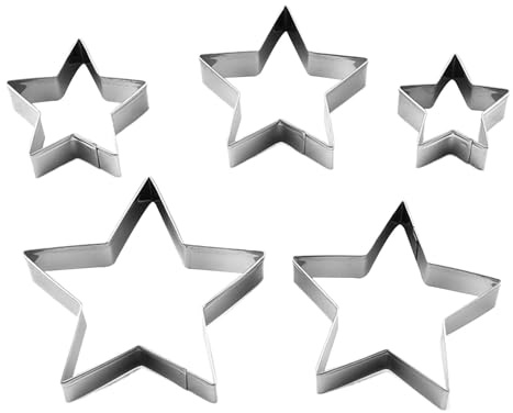 5-teiliges Stern Ausstecher, Ausstecher Stern 5 Zacken, Ausstecher Stern? Gebäckformen Aus Edelstahl, Ausstechset In Sternform, Ausstechformenset Aus Edelstahl Für Feiertags- Und Partydekorationen