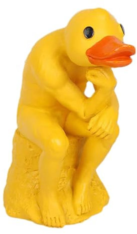Escultura De Pato De Pensamiento Humorístico - Figura Divertida De Pato, Decoración De Jardín, Pato De Meditación | Estatuas De Pato De Resina Juguetonas, Decoraciones Originales De Animales Al Aire