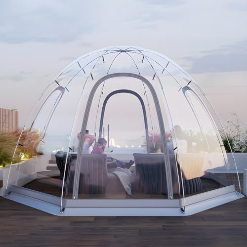 Tendone a Bolle, Tendone Trasparente Portatile, Pod Oversize Resistente alle Intemperie, per Giardino All'aperto, Cortile, Sport, Campeggio, Pesca(Beige)