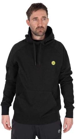 Fox Rage Matrix Pullover Hoody Black Marl XL, klassisches Design, passende Fisch-Kapuzenpullover, schwarze Kapuze Kordelzug, elastische gerippte Manschetten und Taille, Kängurutasche, 62 % Baumwolle