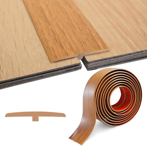 BOUFEIDA Übergangsprofil Selbstklebend, 2Mx5CM T Profil Übergangsschiene | PVC Türschwellen Leiste, Türübergangsleisten, Übergangsleiste boden vinyl für Verbindungsböden Lücken