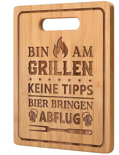 Männertag Geschenke für Männer, Grill Bambus Schneidebrett für Männer, Vatertagsgeschenk für Papa, Lustige Geschenke für Papa Opa Vatertag Geburtstag
