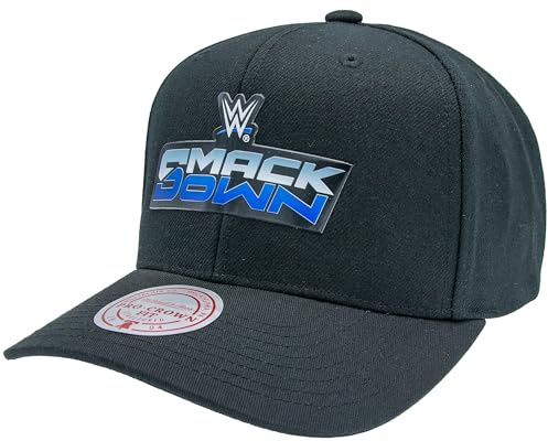 Mitchell & Ness WWE Pro Crown/Classic Red Snapback Basecap, Schwarz, Einheitsgröße, verstellbar, Herren, Frauen, Kinder, Unisex, Frühling, Sommer, Herbst, Winter