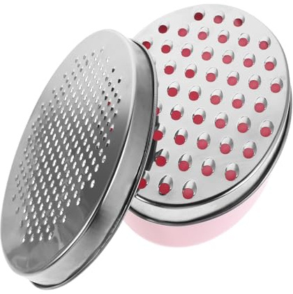 CIYODO Rallador de Queso Manual Doble Cara con Contenedor Acero Inoxidable para Queso Verduras y Jengibre Mango Ovalado Ergonómico Fácil Limpieza Herramienta Multifuncional para Cocina