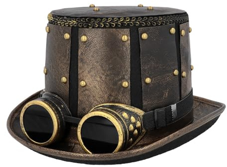 Boland - Steampunk Hut Metalpunk, 59 cm | Kopfbedeckung mit Brille für Retro Kostüm, Karneval, Cosplay und Mottoparty