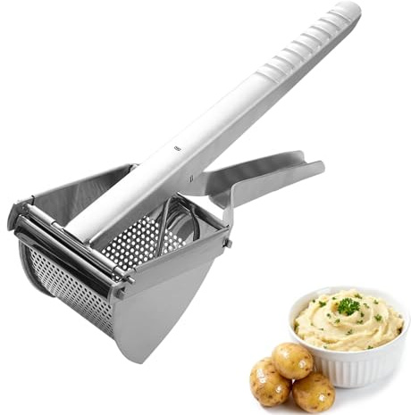 Yumzxin Stainless Steel Potato Ricer & Masher - Professional Grade Tool for Perfect Mashed Potatoes, Kitchen Utensil for Smooth Puree & Food Preparation