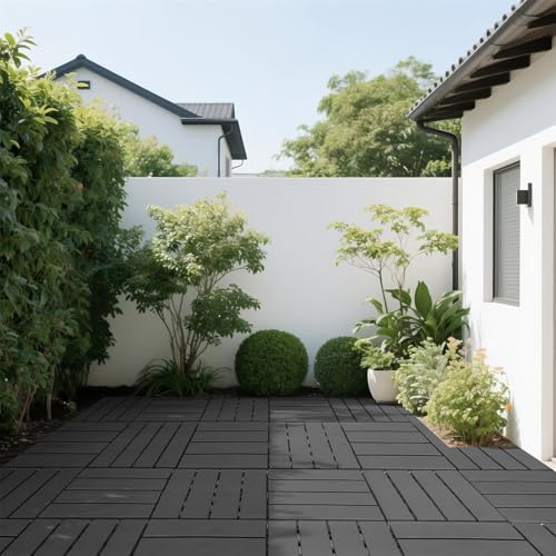 Mixtric Verbund-Terrassenfliesen, 44-Teiliges Terrassenbelag-Set 12x12 GroßE, Wetterfeste Verbund-Terrassenfliesen FüR Den AußEnbereich Wasserfeste Terrassenplatten,D