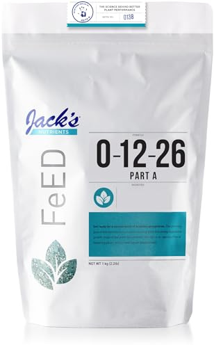 Jack’s Nutrients 0-12-26 Part A, Water-Soluble Fertilizer 2.2lbs – Zero-Nitrogen Plant Food Promoting a Strong Finish and Harvest