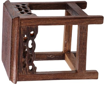 DEARMAMY Piedistallo per Vaso di Fiori in Legno Naturale, Supporto Stabile per Piante Bonsai, Sgabello Decorativo Vintage per Interni e Giardino, Base Espositore per Piante da Tavolo