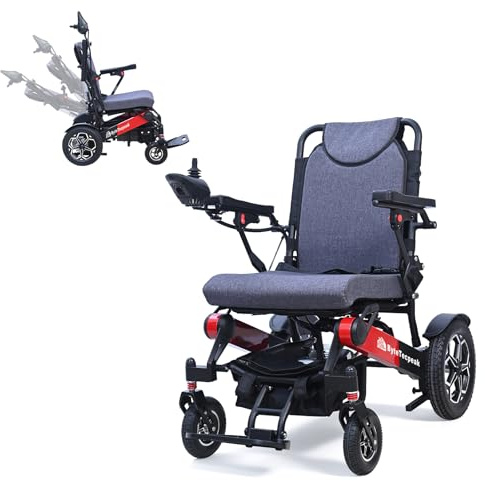 Ergonomischer Rollstuhl Elektrisch Faltbar Leicht mit 165° verstellbare Rückenlehne,20KM Elektrischer Rollstuhl für Senioren bis 150KG, 500W Elektrorollstuhl mit Höhenverstellbare Fußstütze