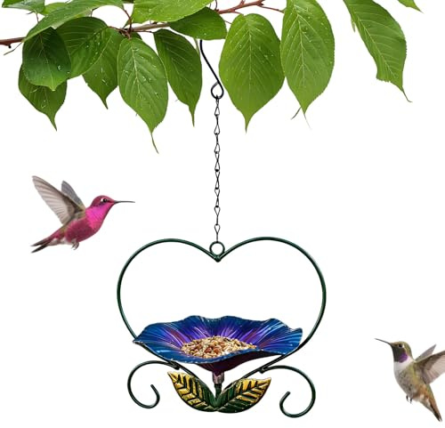 s para Aves Silvestres | Decoración de Hierro con Forma de Flor Resistente a la Intemperie | para Aves de balcón - Patio, Observación Aves, Pinzones, Loros, Interior/Exterior, Comida/Agua