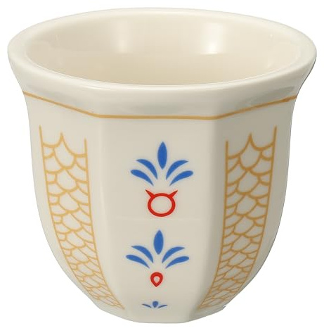 QUARKZMAN Taza De Café Árabe 8.5 Onzas Tazas De Cerámica Para Té Taza De Café Espresso Para Latte Cappuccino Leche Oficina Hogar Fiestas Regalos (Blanco/Amarillo Estilo G)