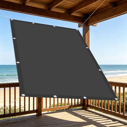 Vele Parasole 160 x 240 cm Protezione UV Resistente Vele Ombreggianti con Occhielli e Corda per Esterno, Giardino e Terrazza, Balconi, Pergola Piscinae Campeggio, Nero